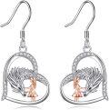 wholesale 925 Sterling Silver Dragon Girl Heart Drop Earrings Gift for Women Girls-0-0
