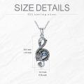wholesale 925 Sterling Silver Labradorite and Moonstone I Love You Celtic Dragon Pendant Necklace for Women Men Couples  43cm Chain Length-0-3