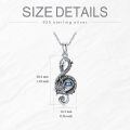 wholesale 925 Sterling Silver Labradorite and Moonstone I Love You Celtic Dragon Pendant Necklace for Women Men Couples  43cm Chain Length-0-3