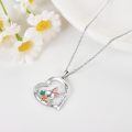 wholesale 925 Sterling Silver Love You Forever Bunny Carrot Heart Pendant Necklace for Women and Girls-0-2