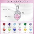 wholesale 925 Sterling Silver 4 Carat Cubic Zirconia Heart Necklace for Women Gift Mom-0-5