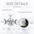 wholesale 925 Sterling Silver Triple Moon Goddess Tree of Life Pendant Wiccan Amulet Necklace Jewelry for Women Girls Gift 48cm Chain Length -0-3