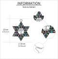 wholesale 925 Sterling Silver Tree of Life Star Of David Pendant Necklace with Mother-of-Pearl Inlay Jewellery Gifts for Women-0-4