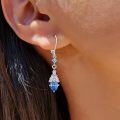 wholesale 925 Sterling Silver Blue Topaz Teardrop Dangle Earrings for Women-0-3