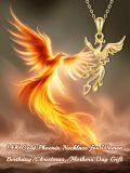 TOUPOP 14K Gold Phoenix Bird Necklace, 16+2 Inch, Gift for Women-0-1