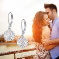 wholesale 925 Sterling Silver Round Greek Key Pattern Drop Earrings with Leverbacks-0-1