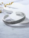 wholesale Sterling Silver Poiuy Inspirational Strength Mantra Cuff Bracelet Set-0-12