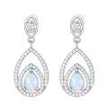 wholesale 925 Sterling Silver Teardrop Earrings Wholesale With Opal And Diamonds-0-0