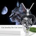 wholesale 925 Sterling Silver Heart Shaped Black Onyx Rose and Fox Pendant Necklace-0-5