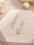 TOUPOP Silver Stone Hummingbird Earrings-0-5