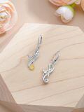 TOUPOP Silver Stone Hummingbird Earrings-0-5