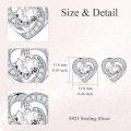 wholesale 925 Sterling Silver Birthstone Heart Stud Earrings Jewelry Gifts for Women-0-75