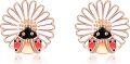 wholesale Rose Gold 925 Sterling Silver Ladybug Flower Stud Earrings-0-0