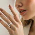 wholesale 925 Sterling Silver Crescent Moon Howling Wolf Adjustable Ring for Women-0-4