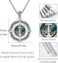 wholesale 925 Sterling Silver Nautical Compass Anchor with Abalone Shell Pendant Necklace -0-5