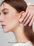 wholesale 925 Sterling Silver Honeycomb Bee Blue Topaz Drop Leverback Earrings-0-4