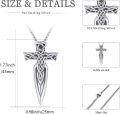 wholesale 925 Sterling Silver Celtic Cross and Sword Pendant Necklace - Gothic Viking Jewelry for Men & Women-0-1