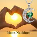 wholesale TOUPOP Emerald May Birthstone Necklace 925 Sterling Silver Moon And Star Pendant Necklace Celtic Moon Emerald Jewelry Anniversary Birthday Christmas Gifts For Women Wife Mom Her -0-2