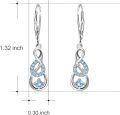 wholesale 925 Sterling Silver Infinity Blue Topaz Gemstone Leverback Earrings for Women's -0-2