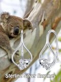 wholesale 925 Sterling Silver Koala Bear Leverback Dangle Drop Earrings for Girls & Teenagers Gift Ideas-0-4