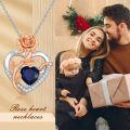 wholesale  Sterling Silver Rose Quartz Heart Pendant Necklace for Women -0-8