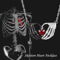wholesale 925 Sterling Silver Red Crystal Heart Skeleton Hands Coffin Pendant Necklace Gothic Punk Jewelry-0-4