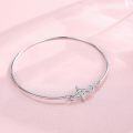 wholesale 925 Sterling Silver Infinity Cross Charm Bangle Bracelet for Women - Christian Religious s-0-3