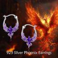 wholesale Sterling Silver Gold Zircon Phoenix Dangle Earrings for Women Gifts-0-8