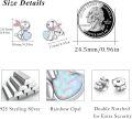 wholesale 925 Sterling Silver Opal Heart Bunny Stud Earrings for Women - Cute Animal s for Sisters and Friends on Easter Thanksgiving & Christmas-0-4
