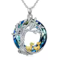 TOUPOP Sterling Silver Crystal Tree Of Life Chicken Duck Goose Necklace-0-0