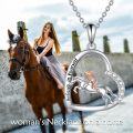 wholesale 925 Sterling Silver Horse Pendant Necklace with Believe in Yourself Engraving for Women Animal Lovers -0-4