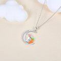 wholesale 925 Sterling Silver Rabbit Carrot Moon Pendant Necklace s for Women Girls-0-3