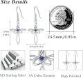 wholesale 925 Sterling Silver Celtic Cross Drop Earrings with Blue Stone for Women-0-5