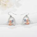 wholesale 925 Sterling Silver Fox Butterfly Heart Drop Earrings for Women Girls  3cm Long-0-1
