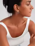 TOUPOP Sterling Silver Stone Hoop Earrings For Men Women-0-2