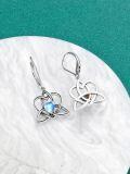 wholesale Celtic Knot Earrings For Women Sterling Silver Irish Celtic Knot Dangle Earrings Moonstone Earrings Love Dangle Heart Earrings Celtic Jewelry For Women Christmas Birthday Valentine's Day Anniversary Mothers Day -0-4