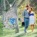 wholesale Sterling Silver Yellow Gold Plated Gemstone Tree of Life Pendant Necklace-0-148