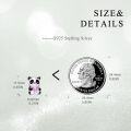 wholesale 925 Sterling Silver Panda Heart Stud Earrings Adorable Animal  for Women Girls-0-3