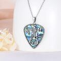 wholesale 925 Sterling Silver Abalone Shell Musical Notes Cross Pendant Necklaces for Women Girls Music Lovers Gifts-0-3
