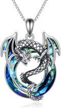 wholesale TOUPOP Dragon Necklace For Women Sterling Silver Crystal Dragon Gifts Jewelry -0-0
