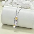 wholesale 925 Sterling Silver Cylinder Pendant with Tree of Life and Gold Sunflowers Keepsake Memorial Jewelry for Ashes-0-1