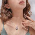 wholesale 925 Sterling Silver Round Crystal Phoenix Pendant Necklace s for Women-0-8