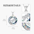 wholesale 925 Sterling Silver Dragonfly Round Rainbow Crystal Pendant Necklace for Women-0-4