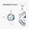 wholesale 925 Sterling Silver Dragonfly Round Rainbow Crystal Pendant Necklace for Women-0-4