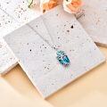 TOUPOP Sterling Silver Turquoise Family Tree Initial P Necklace-0-3
