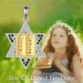 wholesale 925 Sterling Silver & Abalone Shell Star of David Necklace for Men, 18+2 Chain, Hypoallergenic Jewish Jewelry Gift-0-4