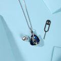 wholesale 925 Sterling Silver Blue Austrian Crystal Heart Cremation Jewelry with Funnel and Sim Card Tool-0-4