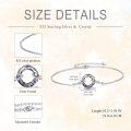 wholesale 925 Sterling Silver Blue Crystal Circle Chain Bracelet for Women s-0-20