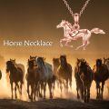 wholesale 925 Sterling Silver Geometric Horse Pendant Necklace For Men-0-10