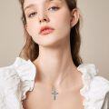 wholesale Sterling Silver Abalone Shell Cross Necklace Christian Gift for Women-0-18